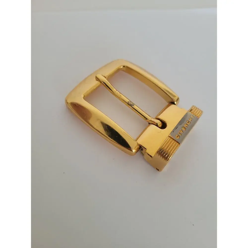 Givenchy Vintage Belt Buckle Gold‎ Tone Logo Slim 1